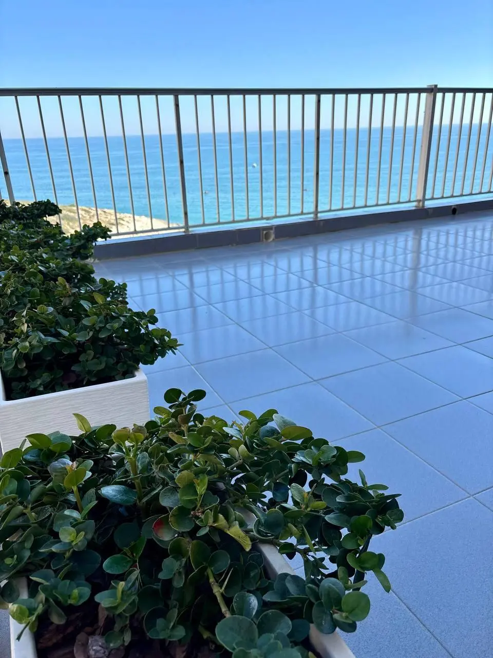Vista amplia de la terraza sobre el mar